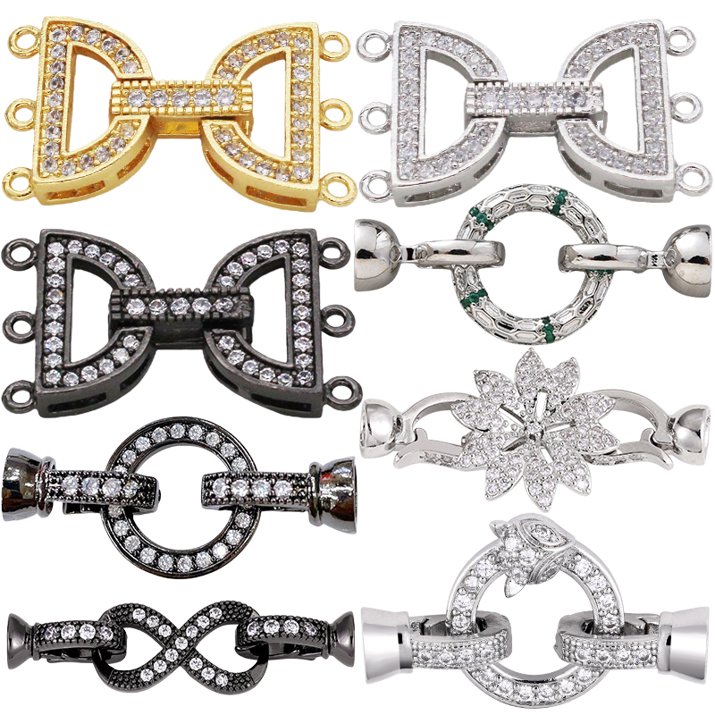 Embroidery Craft - Juya 18K ゴールドメッキ装飾コネクターファスナーロッククラスプ DIY ファッション針仕事用パーツ真珠ビーズジュエリー作成用