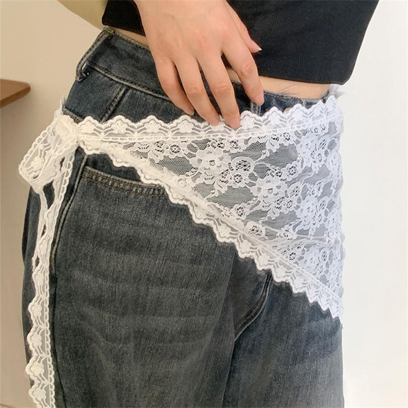 Lace Ribbon Trim - 三角形レースショートスカート、ハーフスカート、バットカーテン、レーストリム、ニット重ね着、女性用ヘッドスカーフ、エプロン装飾アクセサリー