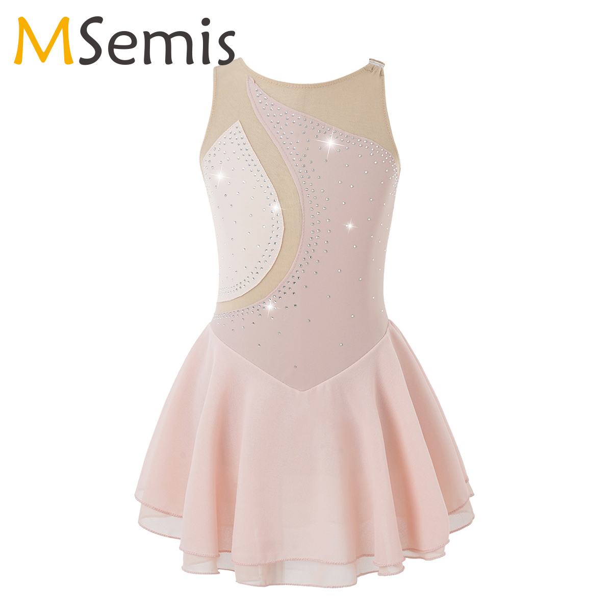 Rhinestone Banding Trim - 子供のためのスカート付きスケートドレス,ラインストーン付き,バレエ用,体操用,レオタード用,ステージパフォーマンスの衣装