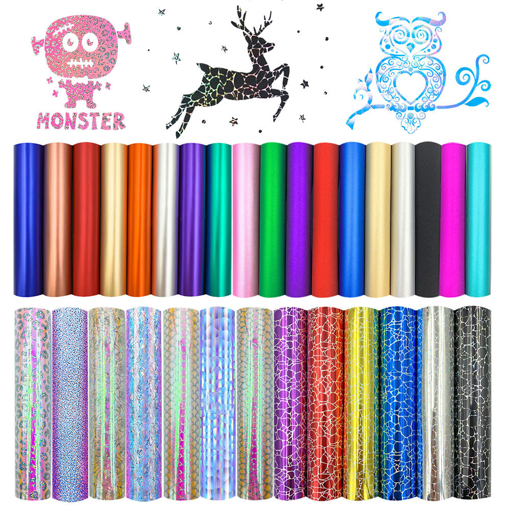 Glitter Vinyl Roll - ホログラフィックグリッター粘着クラフトビニールフィルムシートステッカーハロウィンクリスマスパーティーホームガラス車デカール装飾 32 色