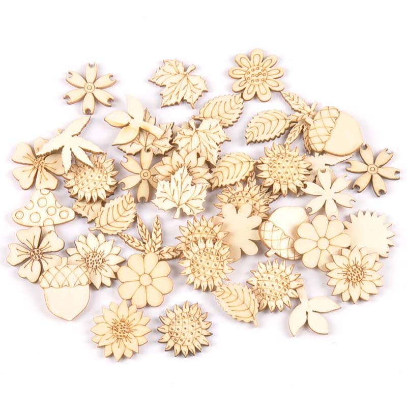 天然木のdiyアクセサリー、ひまわりと草、スクラップブッキン - Craft Embellishment のレビューと価格