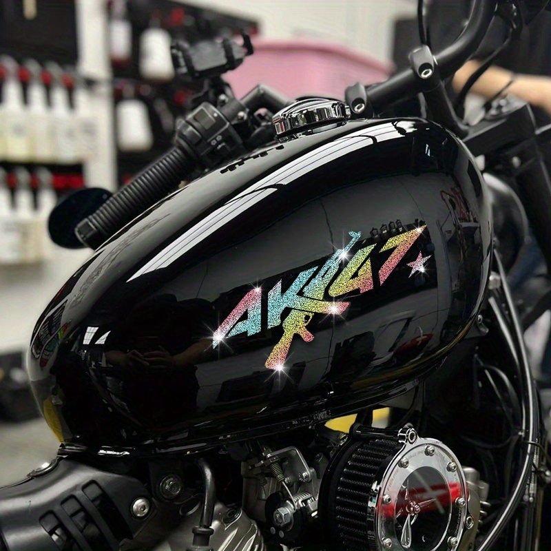 模造ダイヤモンドグリッターAK47バイクステッカー 防水耐久 - Glitter Vinyl Roll のレビューと価格