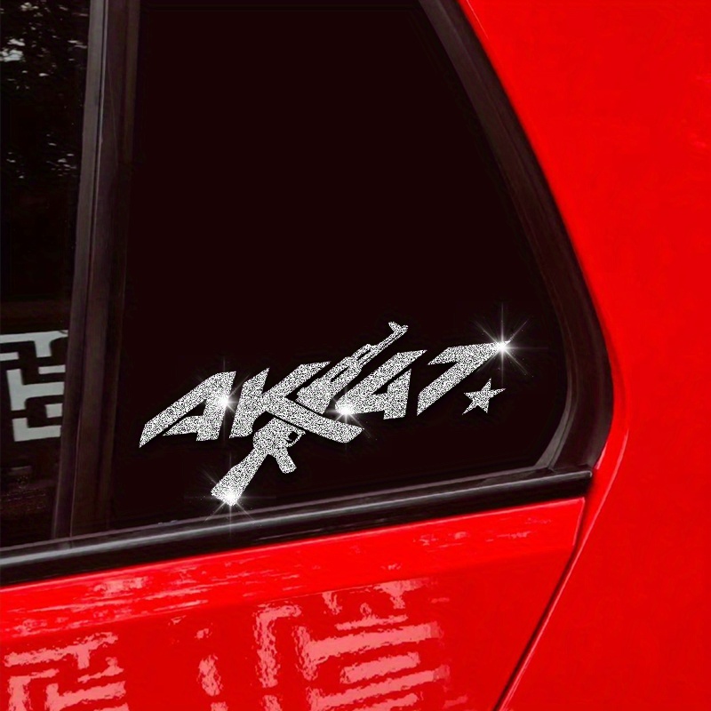 模造ダイヤモンドグリッターAK47バイクステッカー 防水耐久 - Glitter Vinyl Roll のレビューと価格