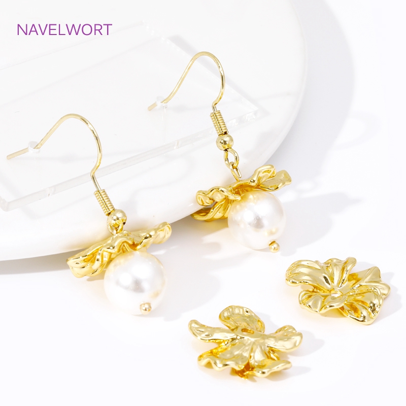 18K ゴールドメッキ大型フラワービーズキャップ、ジュエリー - Embellishment Crafts のレビューと価格