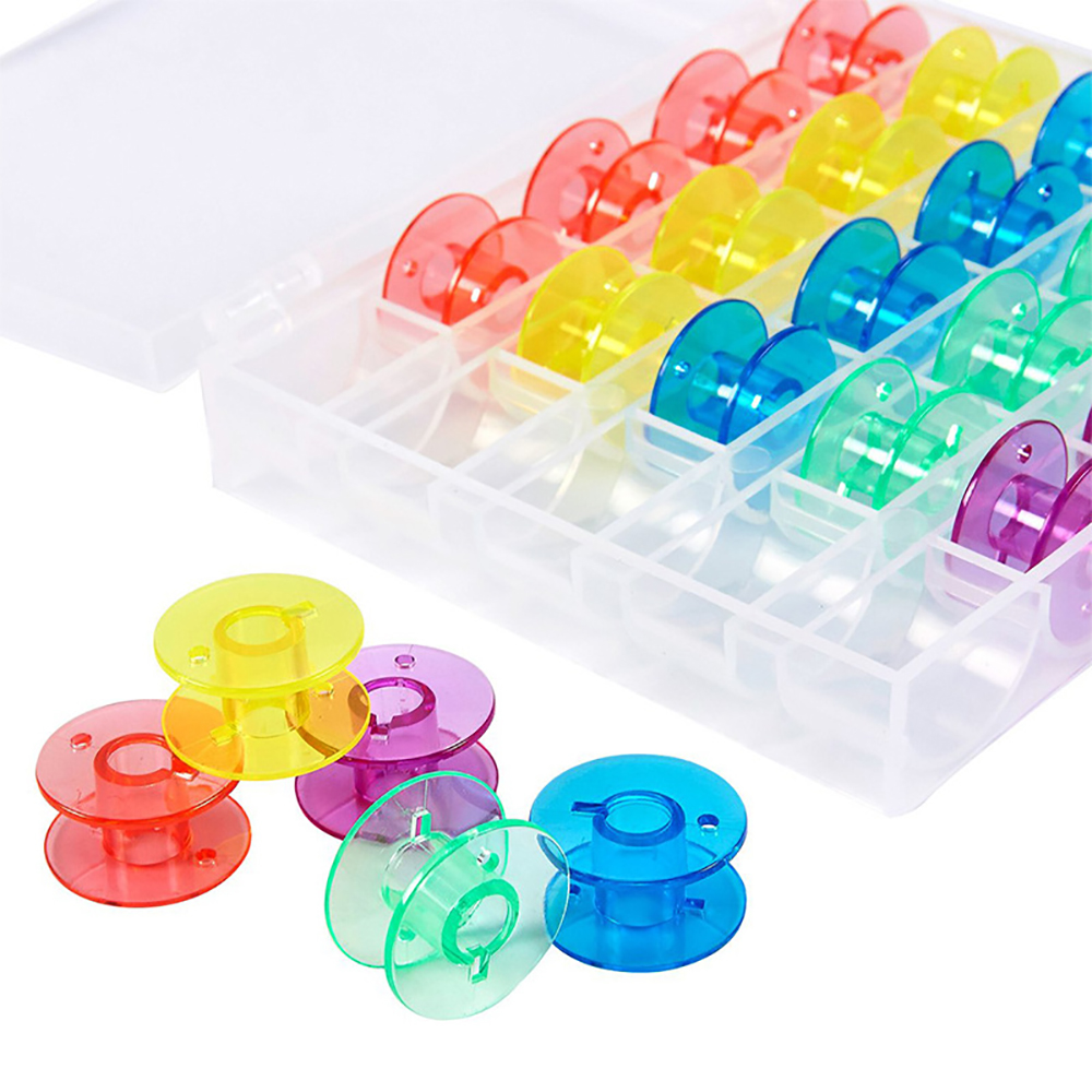 25 ピース/セットプラスチック糸ボビンミシンスプール収納ボ - Craft Embellishment Storage のレビューと価格