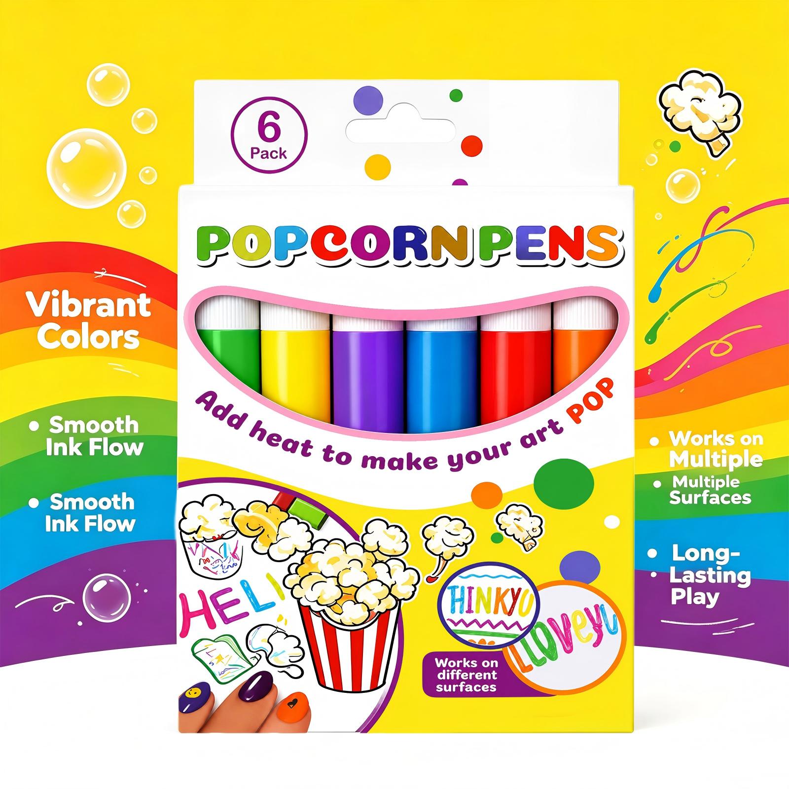 6本セット ポップコーンペン DIYクラフト用 多用途バブル - Copic Marker Sketch のレビューと価格