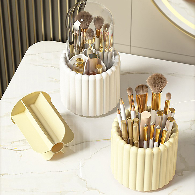 ふた付きの回転式メイクアップブラシホルダー、リップスティック - Craft Embellishment Storage のレビューと価格