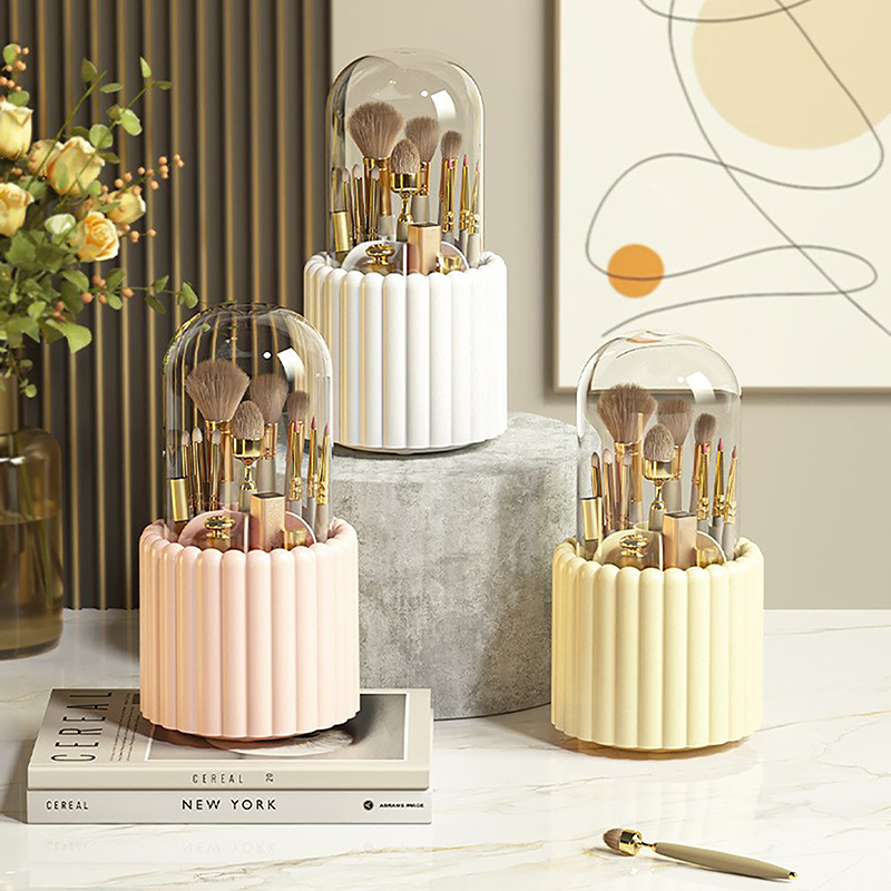 ふた付きの回転式メイクアップブラシホルダー、リップスティック - Craft Embellishment Storage のレビューと価格