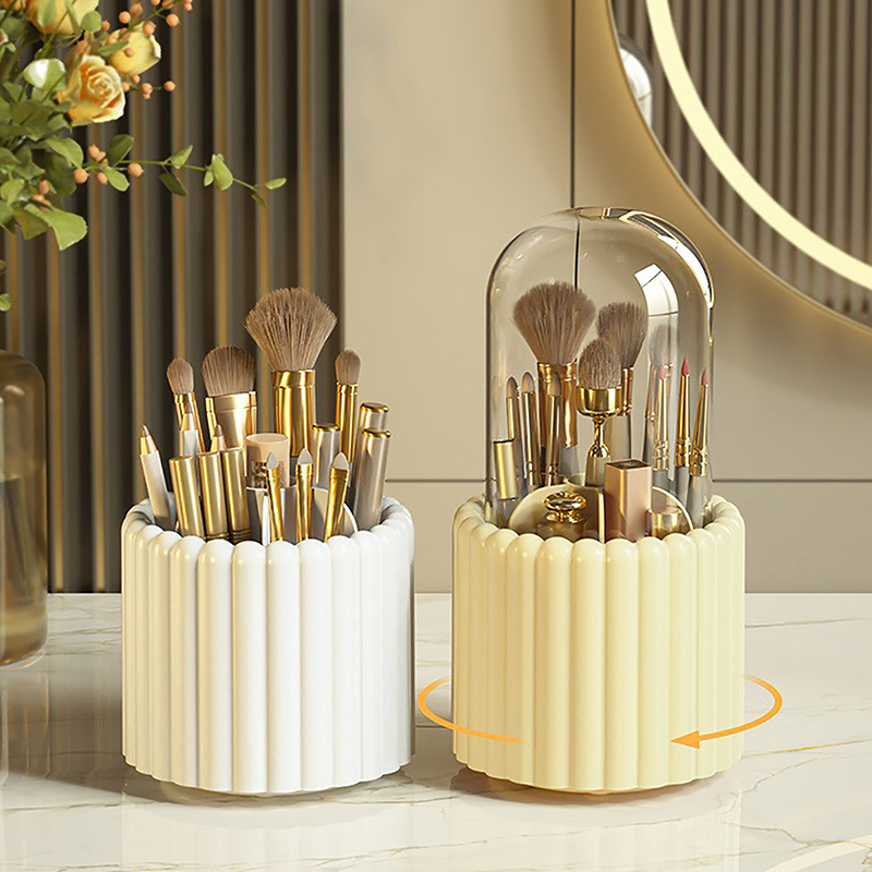ふた付きの回転式メイクアップブラシホルダー、リップスティック - Craft Embellishment Storage のレビューと価格