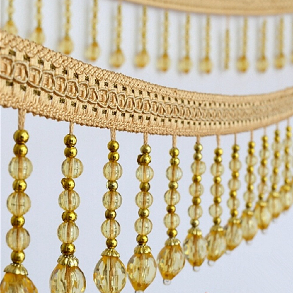 6ヤードの編み込みビーズ付きタッセルフリンジトリミング、アッ - Beaded Trim Fringe のレビューと価格