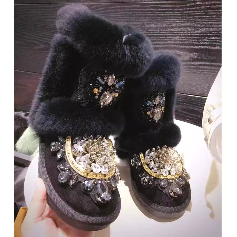 ブリンブリンブラックホワイト宝石ラインストーン縫製ウサギの毛 - Sew On Rhinestone のレビューと価格