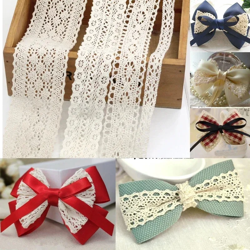 アイボリーホワイトコットンレーストリムリボン DIY 刺繍縫 - Lace Ribbon Trim のレビューと価格