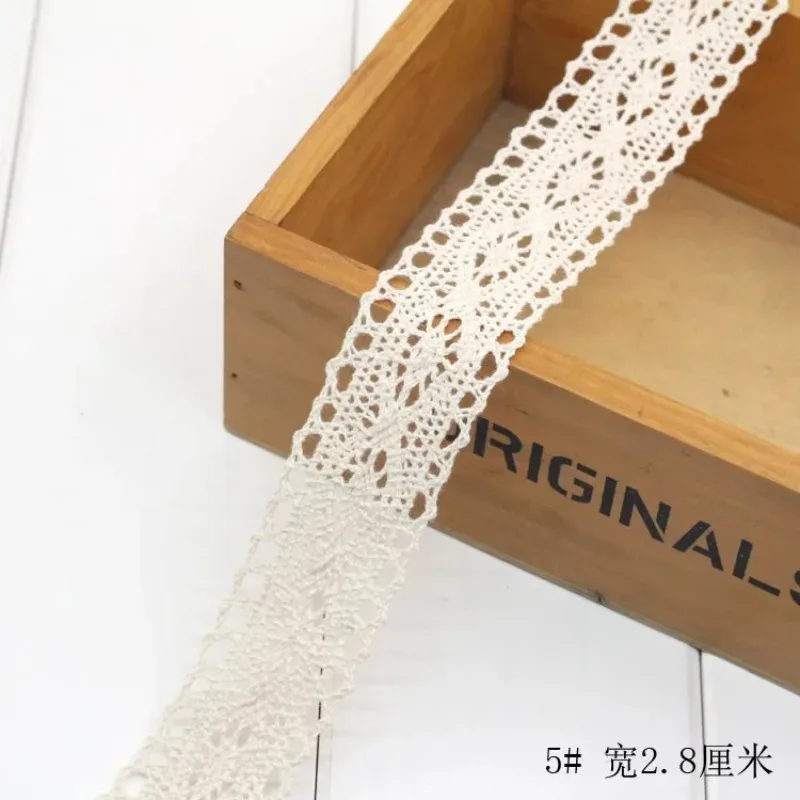 アイボリーホワイトコットンレーストリムリボン DIY 刺繍縫 - Lace Ribbon Trim のレビューと価格