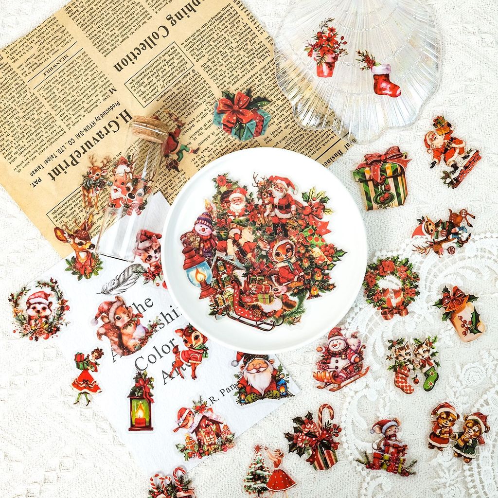 50枚入りサンタクロースギフトPETステッカー、クリスマスを - Christmas Craft Embellishment のレビューと価格