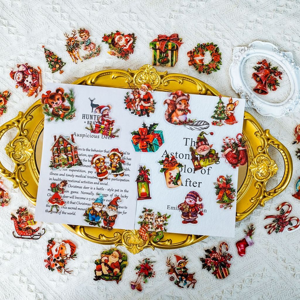 50枚入りサンタクロースギフトPETステッカー、クリスマスを - Christmas Craft Embellishment のレビューと価格