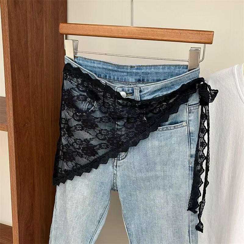 三角形レースショートスカート、ハーフスカート、バットカーテン - Lace Ribbon Trim のレビューと価格