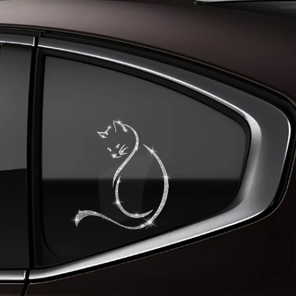 1pc 模造ダイヤモンドグリッターファッション猫車のステッカ - Glitter Vinyl Roll のレビューと価格