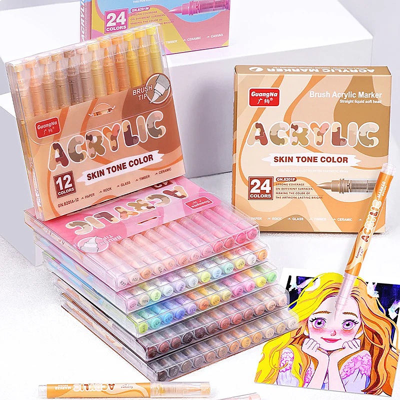 GuangNa 72色ソフトブラシアクリルマーカーペンセット - Copic Marker Sketch のレビューと価格