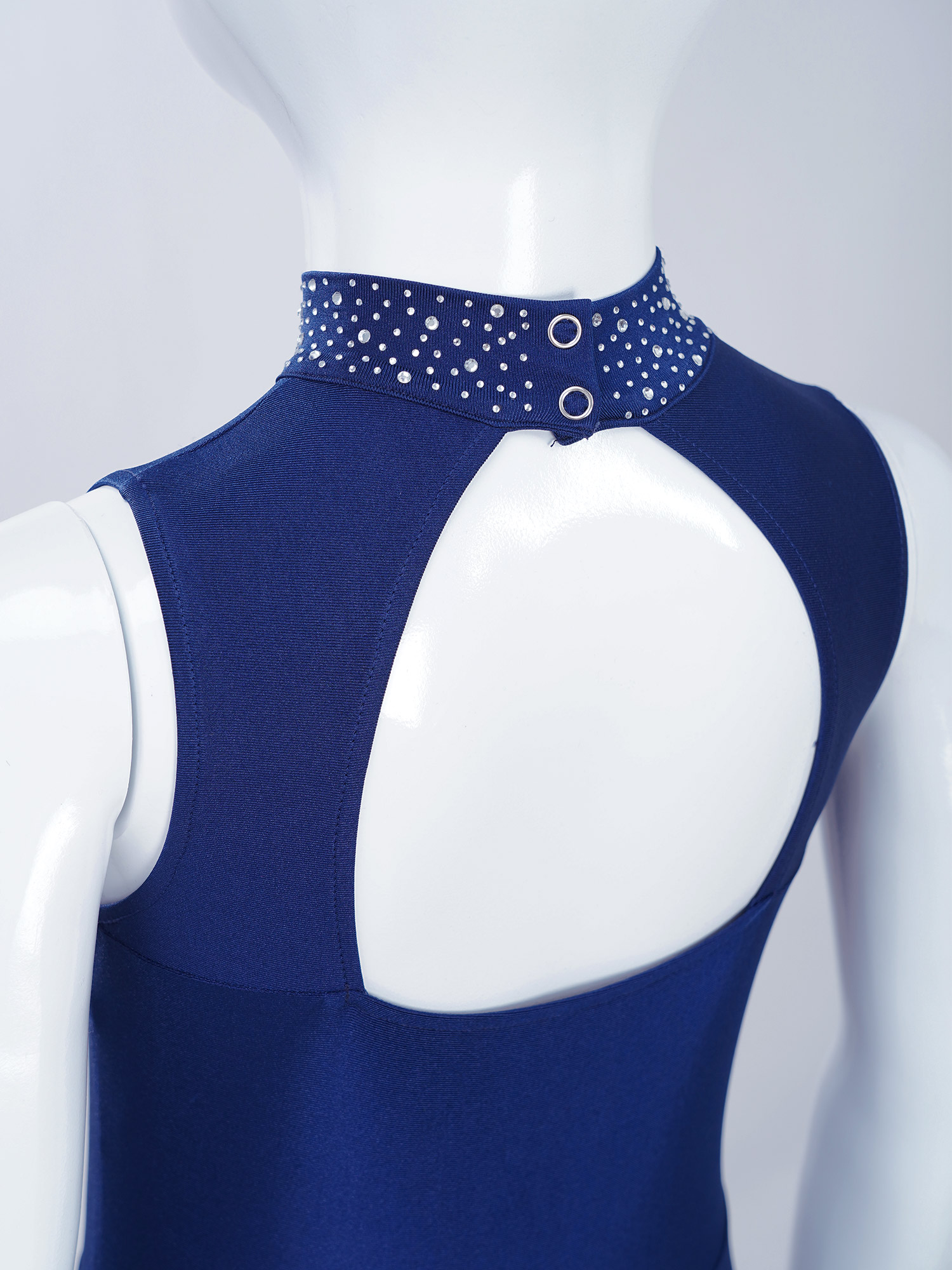 バレエダンス用メッシュラインストーン付きノースリーブレオター - Rhinestone Banding Trim のレビューと価格