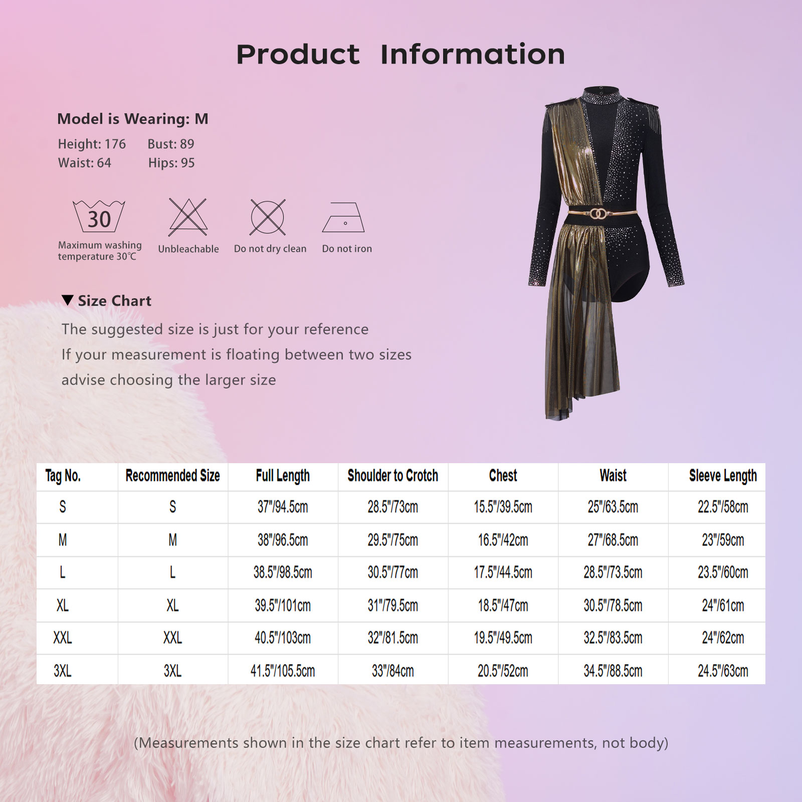 レディースモダンリリカルダンス衣装メタリック光沢のあるドレー - Rhinestone Banding Trim のレビューと価格