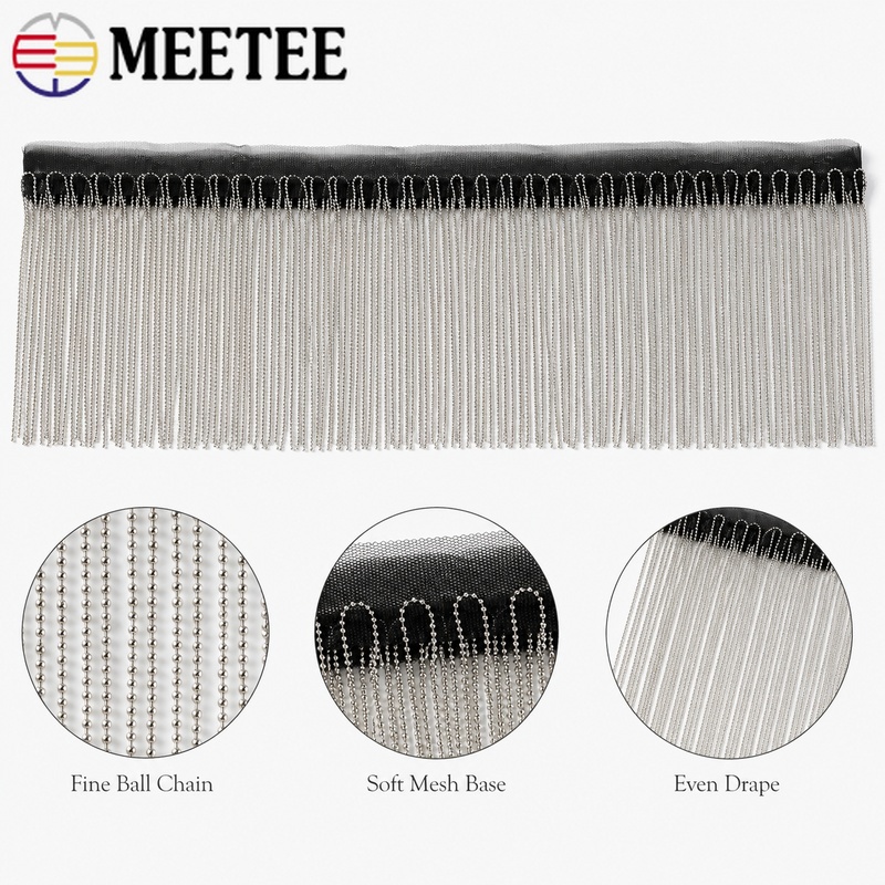 2/5ヤード 6-15cm メタルビーズチェーンフリンジトリ - Beaded Trim Fringe のレビューと価格